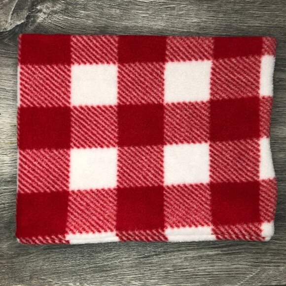 Red Buffalo Check Fleece Neck Warmer: Versatile Winter Gaiter - Picture 1 of 10